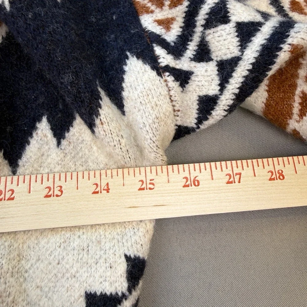 TAHARI Ladies‎ Large Southwest Aztec Western Chunky Open Front Cardigan EUC